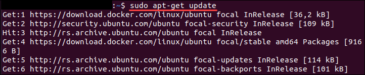 Use the apt-get command to update the package repository.