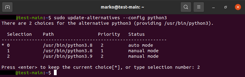 Configuring update-alternatives for Python 3 in Ubuntu