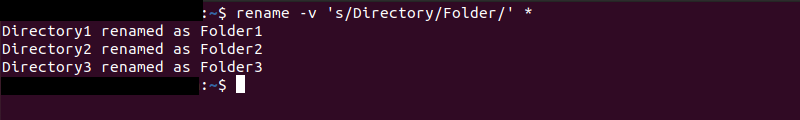 Using the rename command to change multiple directory names