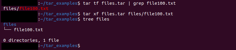extract specific file from tar example