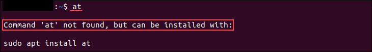 at command not found error in Linux.