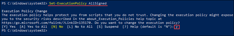 Change PowerShell's execution policy.
