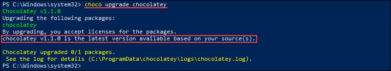 Updating the Chocolatey client.